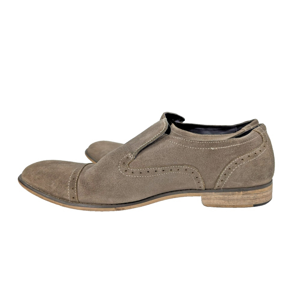 Aston Grey Mens Hudson Suede Loafer Shoes 8.5 Gray Brown Oxford